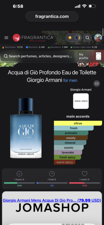 SOTD: Acqua Di Gio Profundo EDT