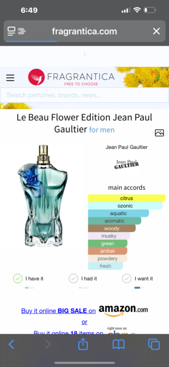 SOTD: JPG Le Beau Flower edition