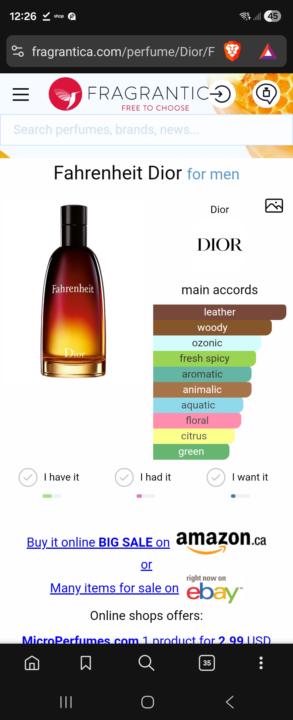 Dior Fahrenheit 