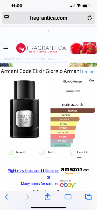 SOTD: Armani Code Elixir