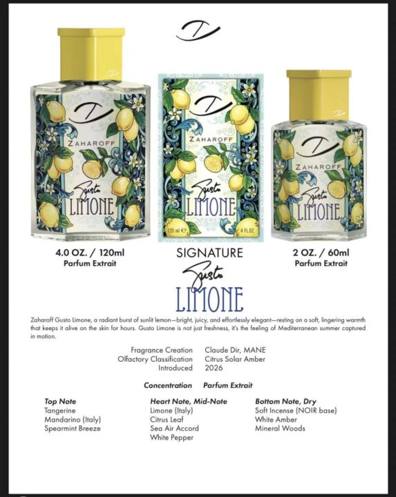 Zaharoff New Release: Gusto Limone
