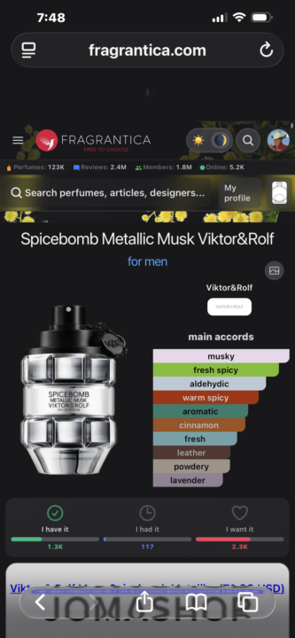 SOTD: Viktor & Rolf Spicebomb Metallic Musk