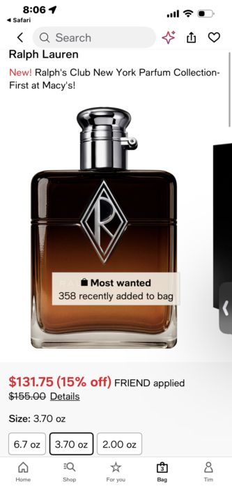 Ralph Club New York Parfum at Macy