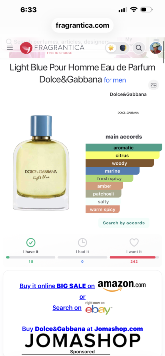 SOTD: New Dolce & Gabbana Light Blue EDP