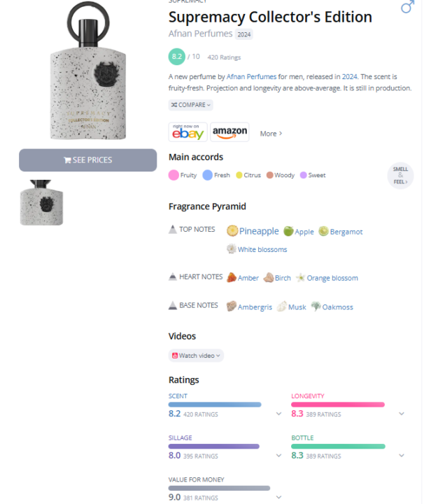 SOTD Supremacy Collector's Edition by Afnan Perfumes