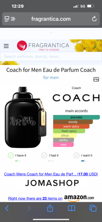 SOTD: Coach for Men EDP