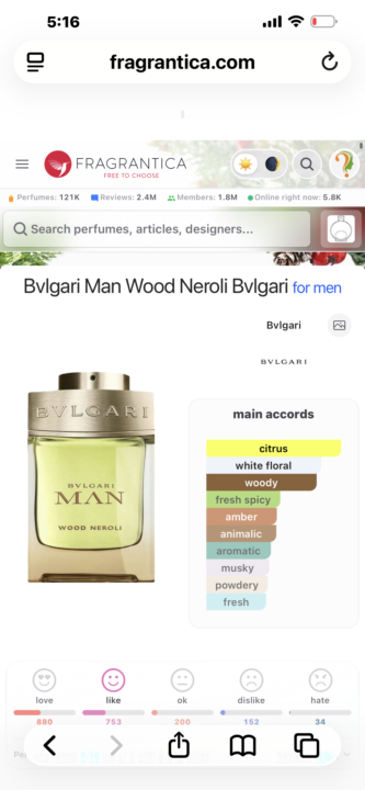 SOTD: Bvlgari Man Wood Neroli