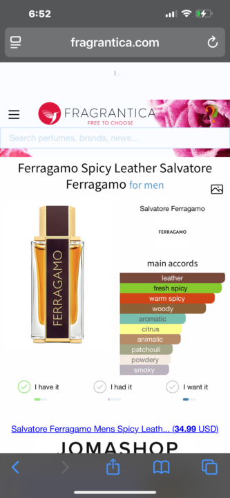 SOTD: Salvatore Ferraggamo Spicy Leather