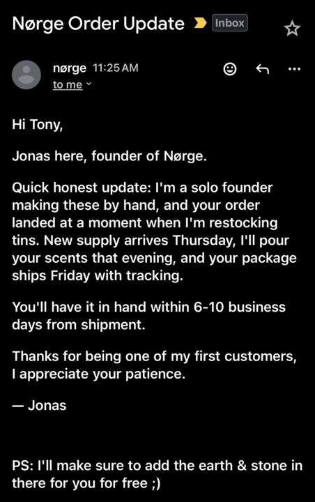 Almost Forgot- A Note from Nørge