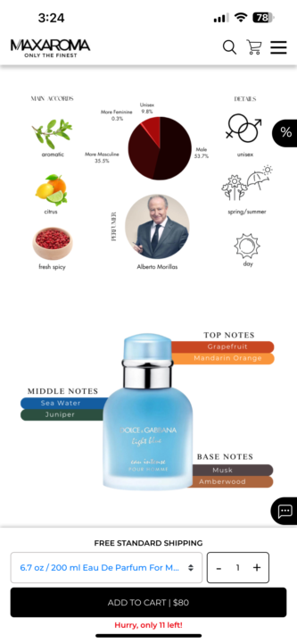 SOTD- Dolce & Gabbana Light Blue Eau Intense