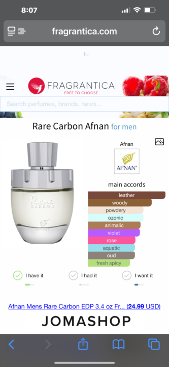 SOTD: Afnan Rare Carbon