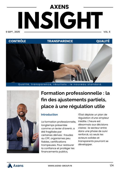 NOUVEL ARTICLE – Formation professionnelle : la fin des demi-mesures, place à l’ère du contrôle utile (Vol.6)