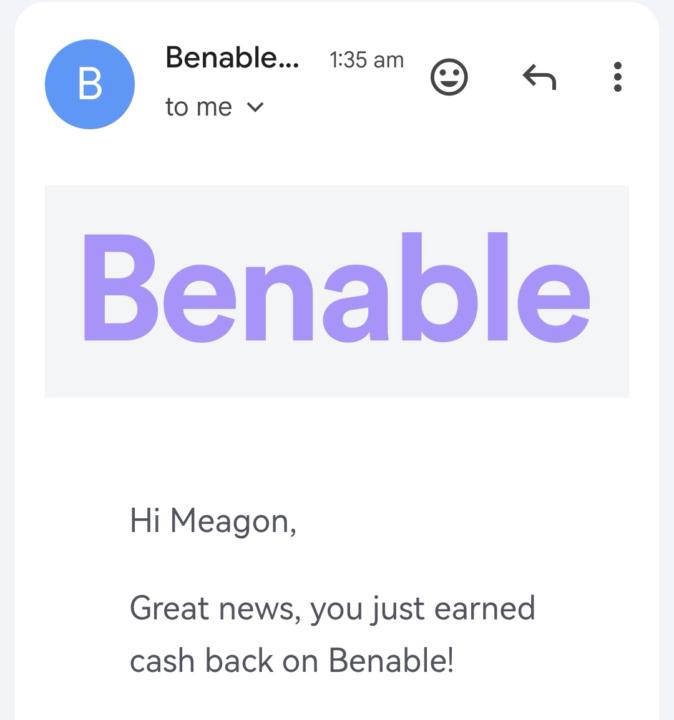 Benable Cash Back! 