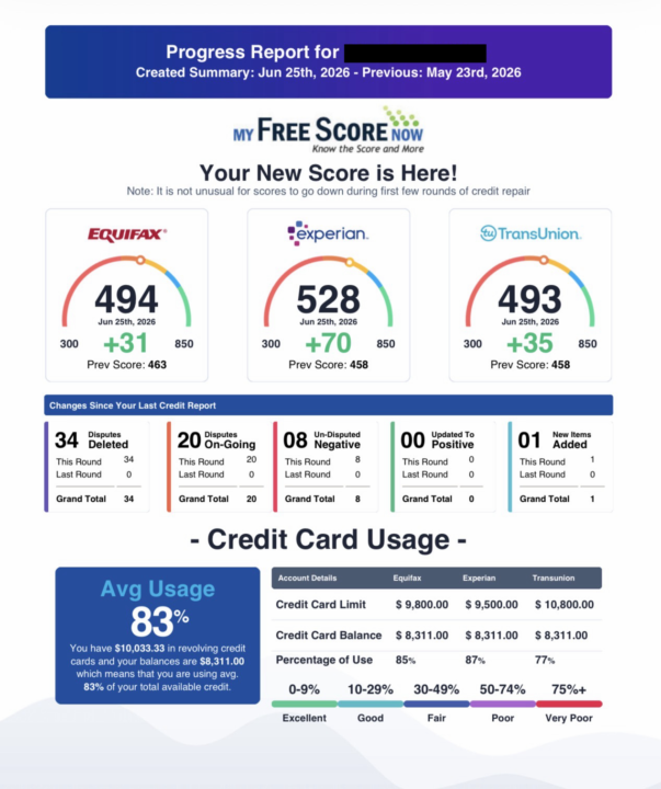 Credit Repair Client Results!
