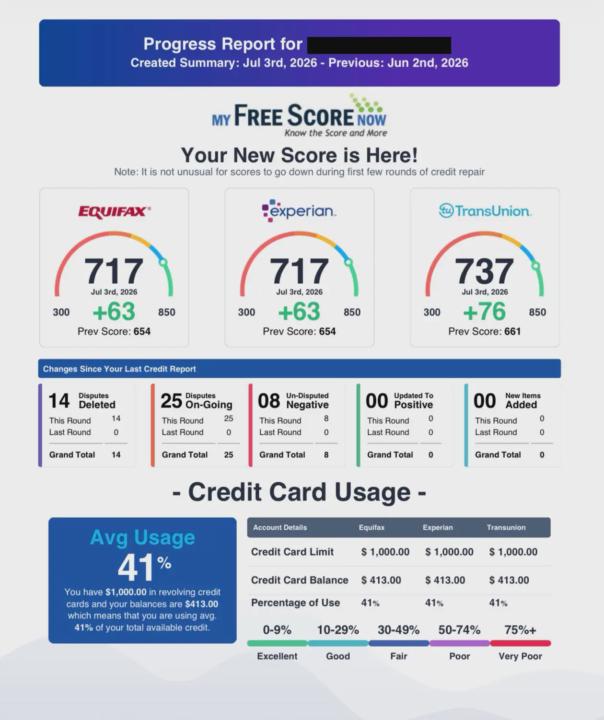 Credit Repair Client Results!