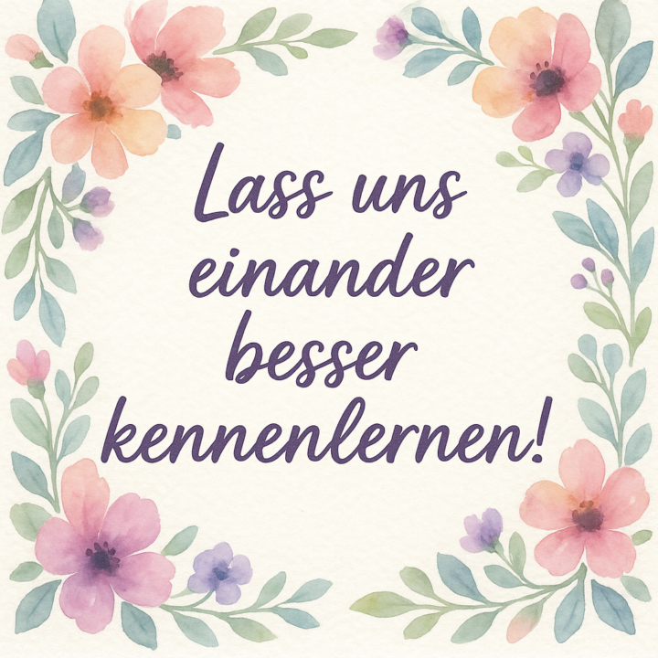 🌸 Lass uns einander besser kennenlernen! 🌸
