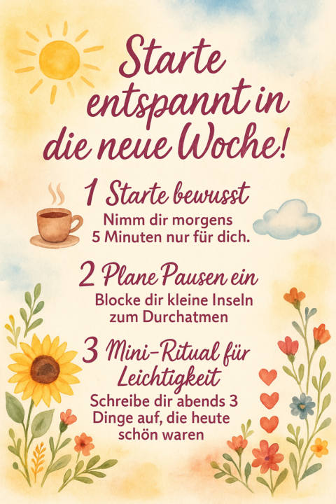 ✨ Starte entspannt in die neue Woche! ✨