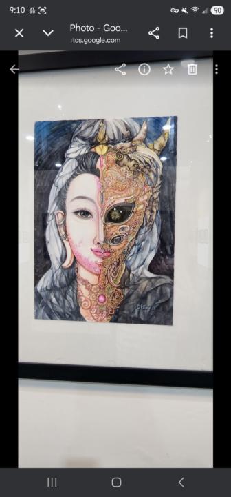 Guanyin Yin/Yang watercolor