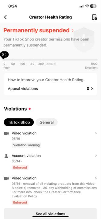 TikTok Suspension