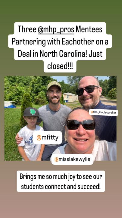 MHP Pros Mentees Partnering on Deals!