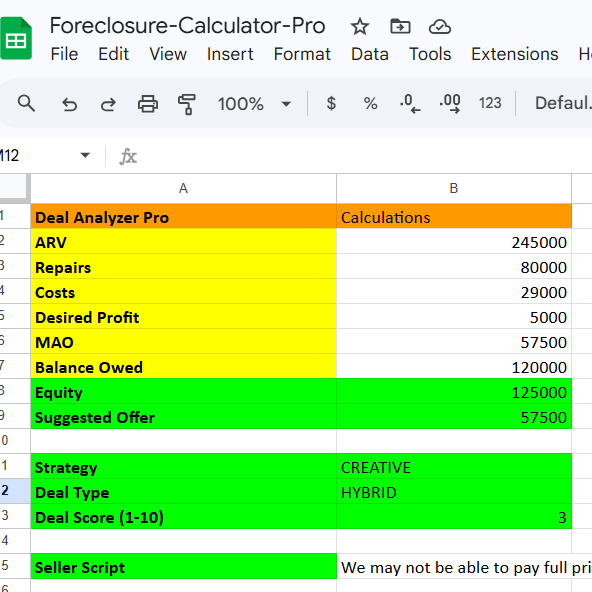 Foreclosure Pro Calculator