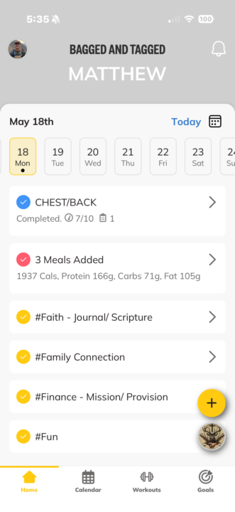 5/18 fitness check in. 