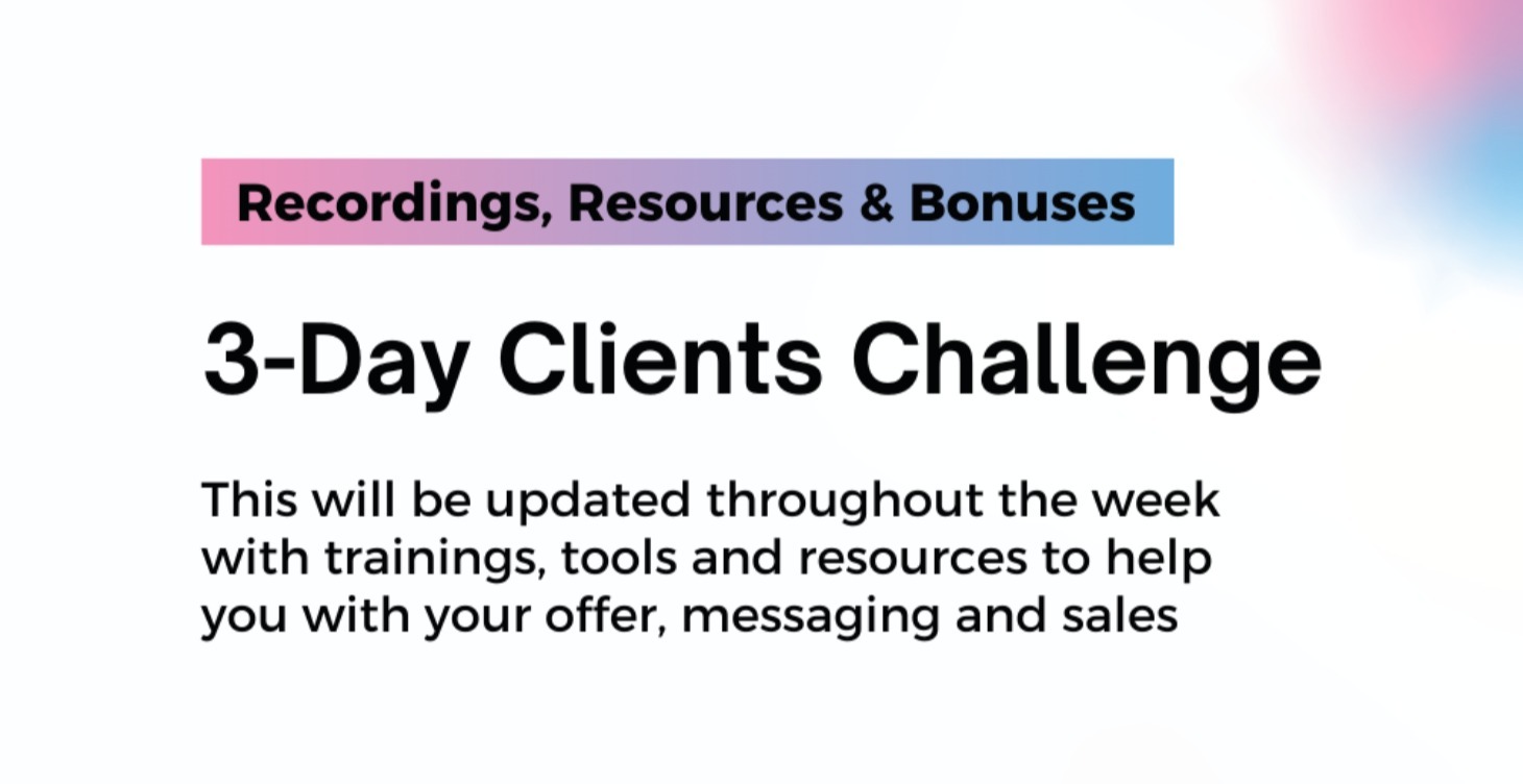 3-Day Clients Challenge