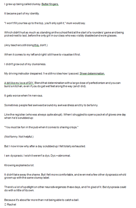 My clumsy story