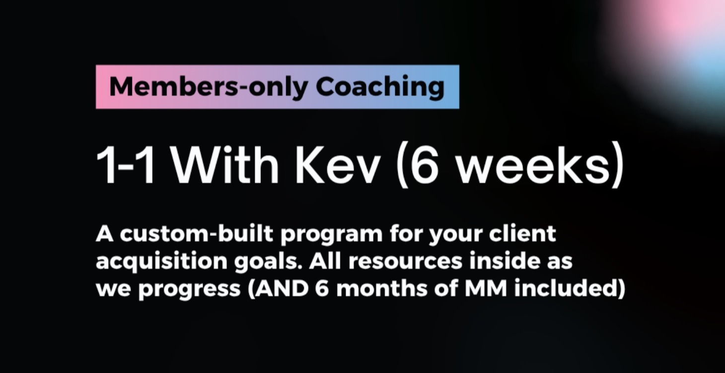 (full, don't buy) MEMBERS ONLY: 1-1 +3 mths in MM