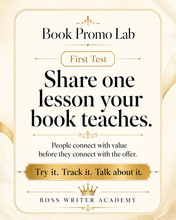 BOOK PROMO LAB - TEST ONE!