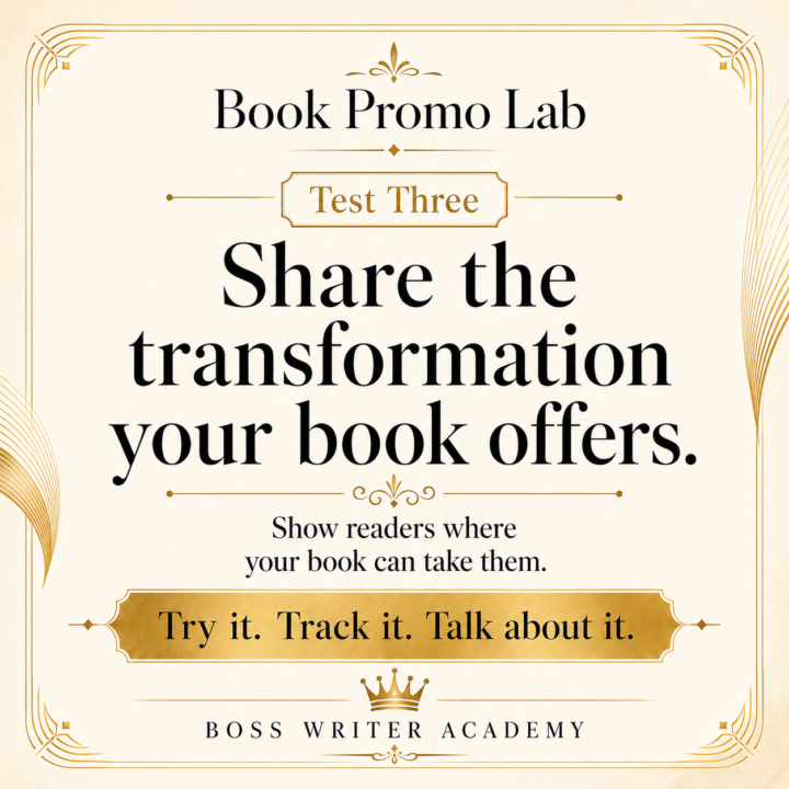 Book Promo Lab — Test Three