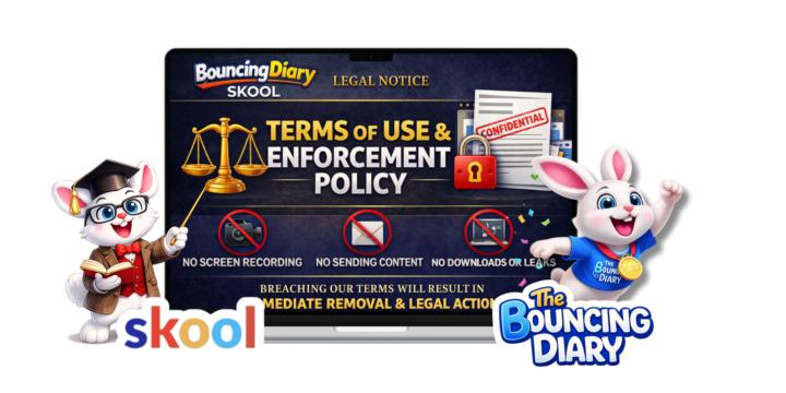 🚫 BouncingDiary SKOOL Rules & Terms Courses