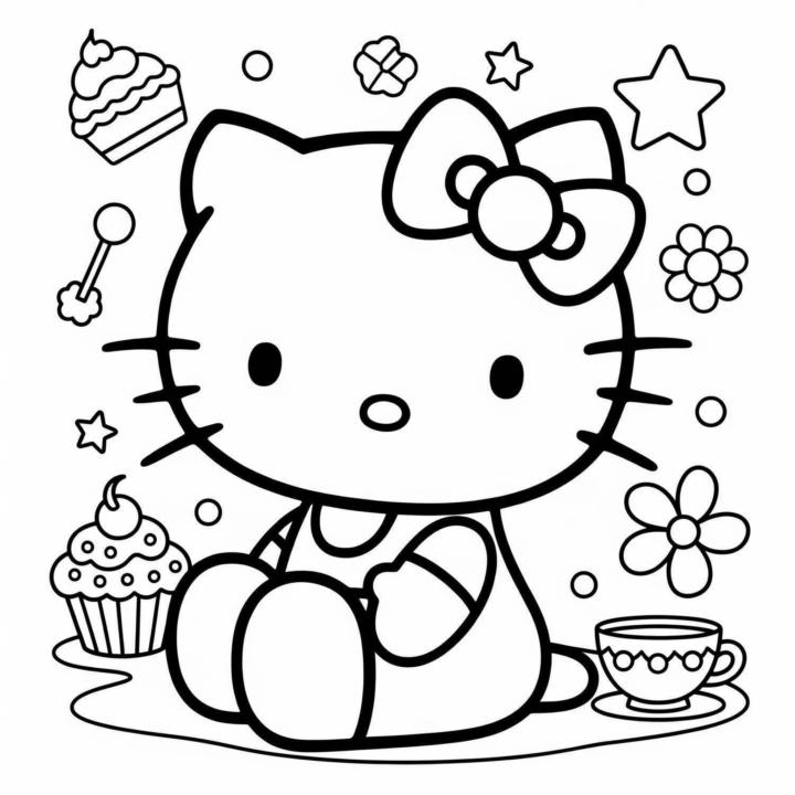Hello Kitty Coloring Pages 
