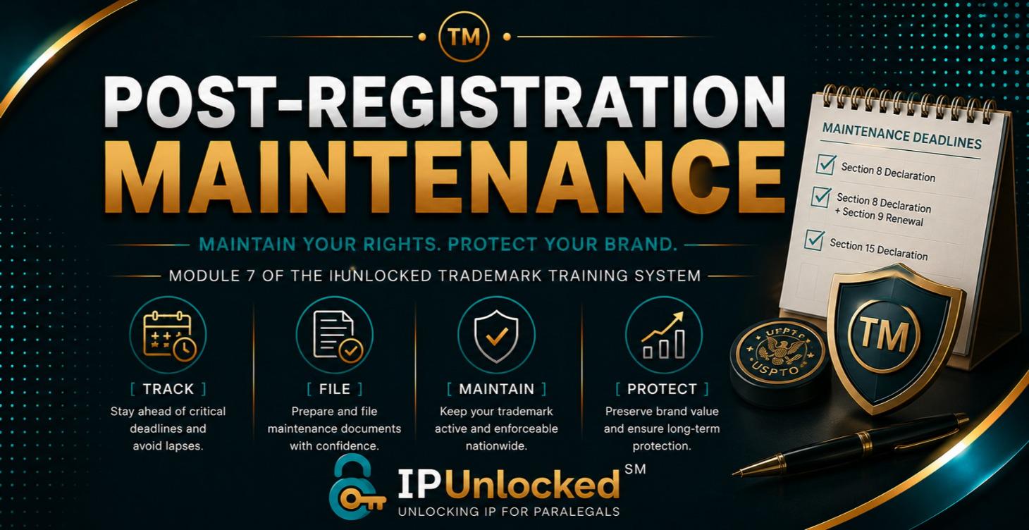 Post Registration Maintenance