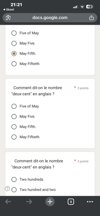 Mistake in the question exercise four 4 day 4 classroom 