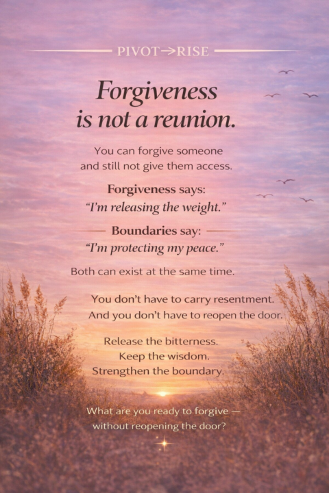 Forgiveness is not a reunion.