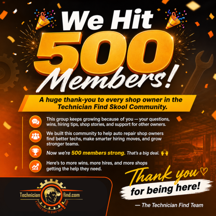500 Members Strong | Helping repair shops hire better, grow stronger teams, and win together.