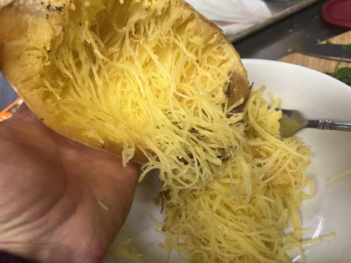 Delicious veggie spaghetti squash dish