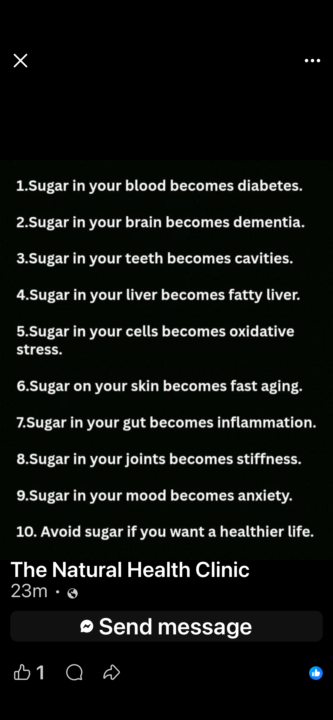 This is why sugar is the first thing to remove in a detox. 