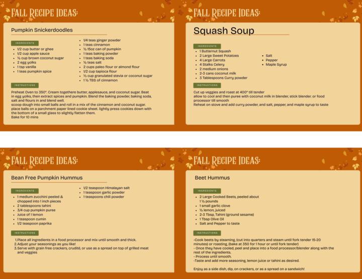 Recipes from our Fall into Wellness Event