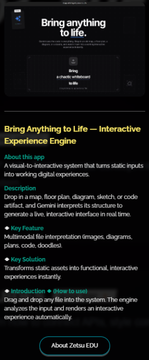 Bring Anything to Life — Interactive Experience Engine