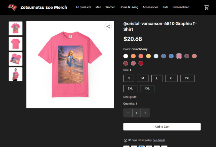 Crystal wanted her own graphic tee — so we made it happen.