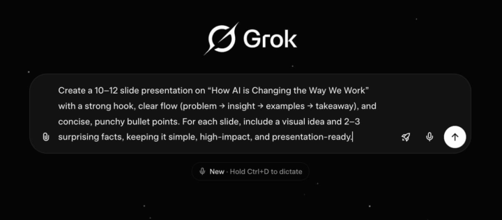Want to create slide decks with Grok
