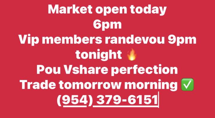 Market ap ouvri 6pm vip members get ready 🔥 9pm 