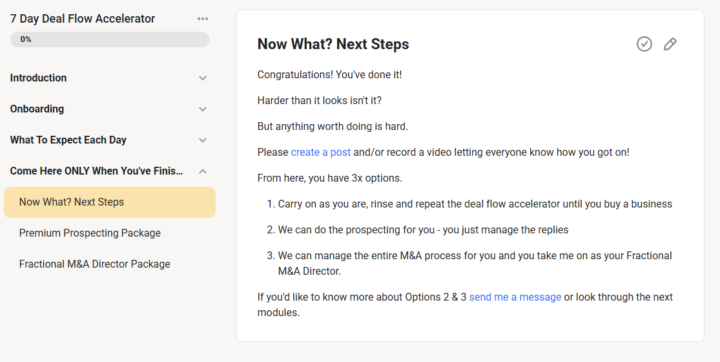 Completed The Deal Flow Accelerator?