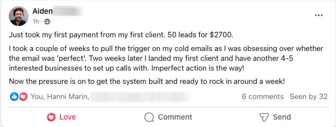 CASE STUDY: HOW AIDEN LANDED HIS FIRST 3 CLIENTS IN 3 WEEKS