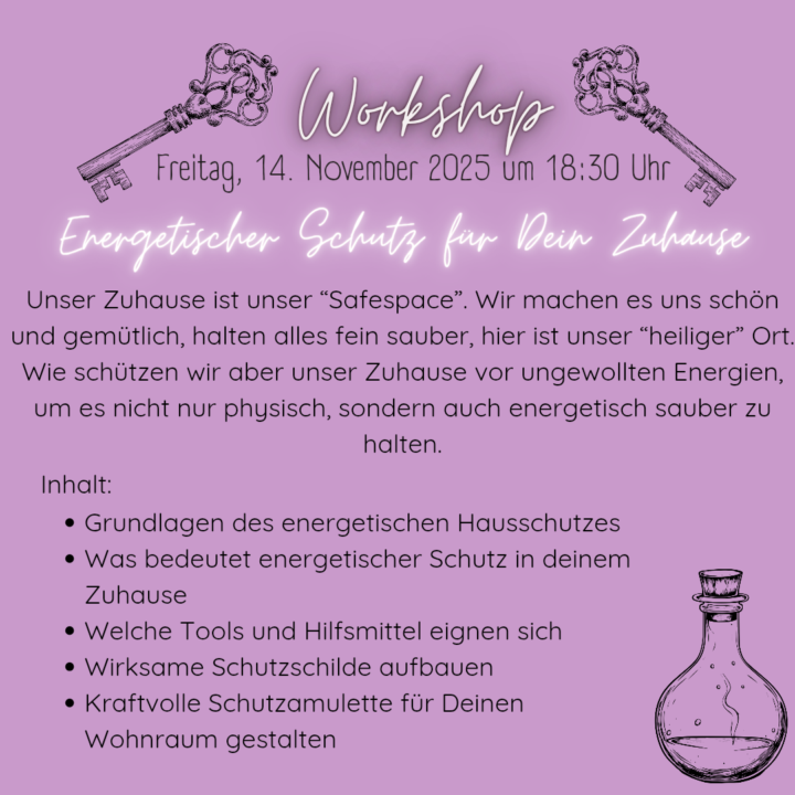 Verschoben auf 5.12....noch freie Plätze für 14.11. - My home is my castle...oder? 
