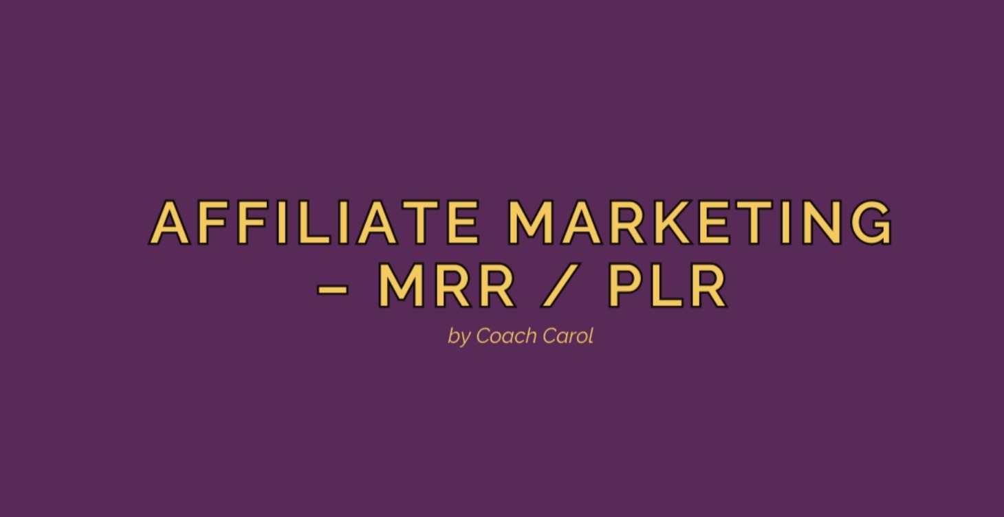Affiliate Marketing – MRR / PLR