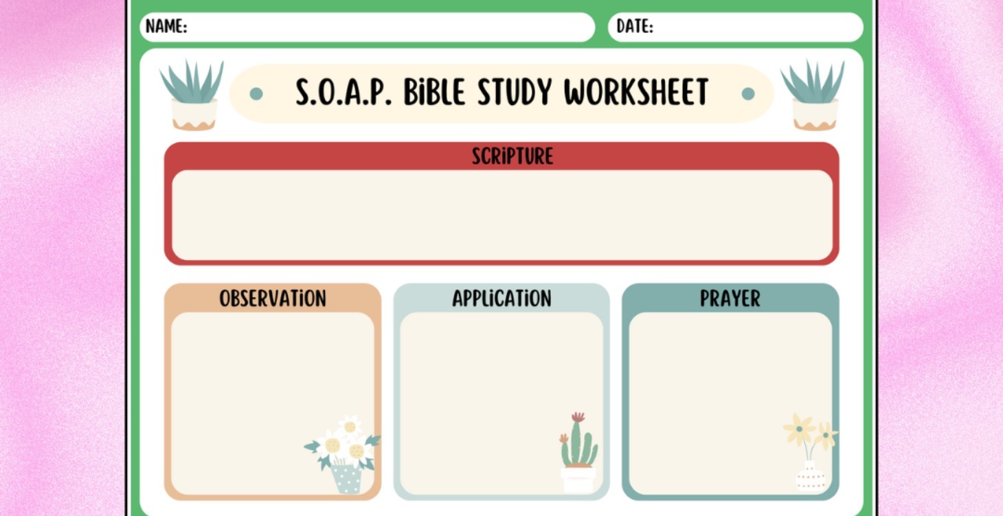 FREE~~~S.O.A.P. BIBLE STUDY WORKSHEET  FRREEEE