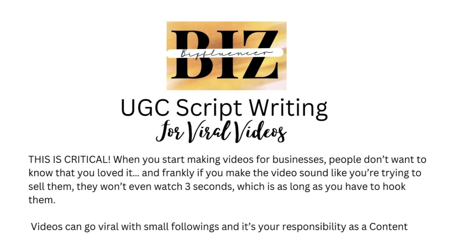 UGC Script Writing For VIRAL Videos